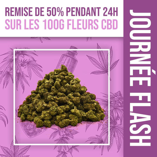 Flash Day - 50% de desconto nas nossas flores de 100g CBD ! 🌿