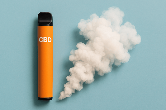 Dmuchnięcie CBD z wydobywającym się z niego dymem