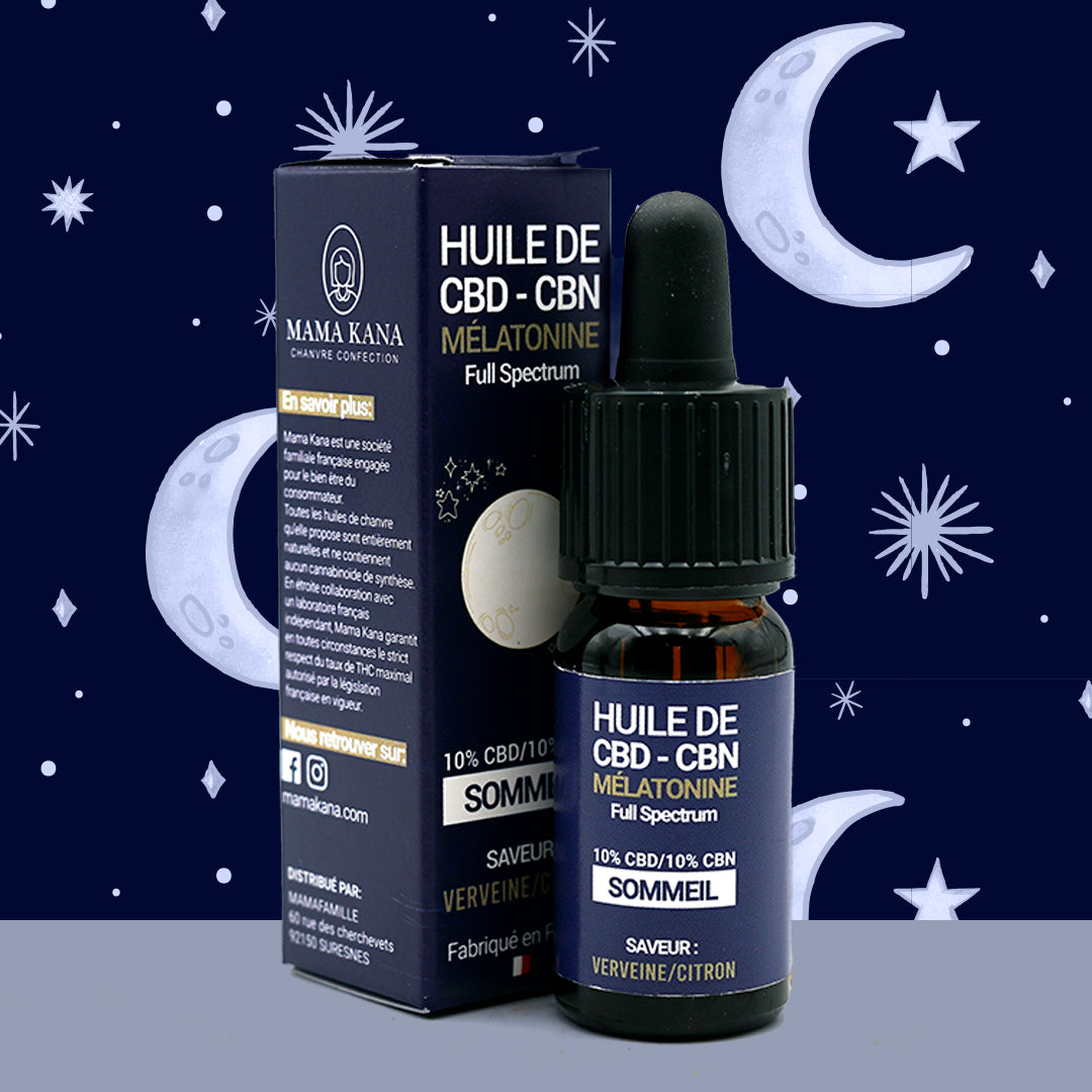 Huile de CBD 10% + CBN 10%+ Mélatonine | Sommeil 🌒