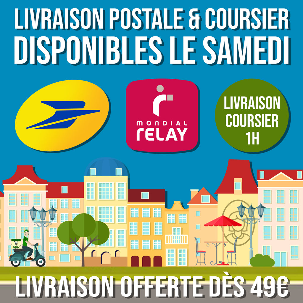 Livraison postale & coursier disponibles le samedi ! 🛵
