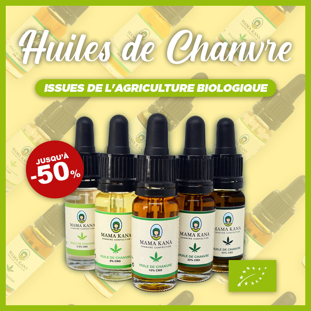 💧 PROMOS HUILES CBD - JUSQU'À 50% DE REMISE SUR NOS HUILES DE CHANVRE BIO 💧