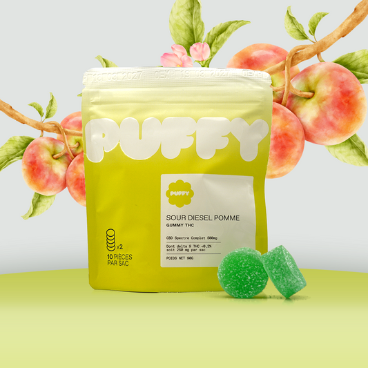 CBD Gomas THC 25 mg e 25 mg - Sour Diesel Apple 🍏 (100% de desconto)