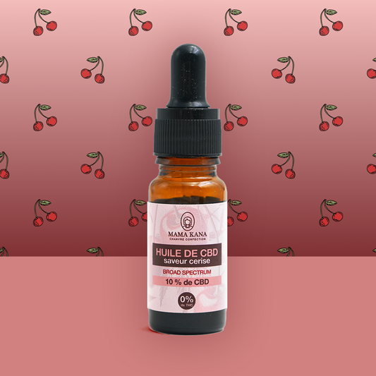 Huile 10% de CBD Broad Spectrum - Cerise 🍒