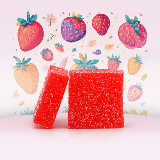 CBD  Strawberry Rebuçados de 5 mg e 5 mg de THC - Kush 🍓