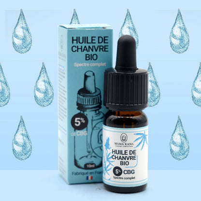 🎁 Orgaaninen Hamppuöljy CBG 5% + CBD 5% 🇫🇷 (100% pois)