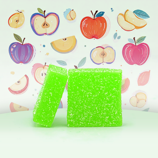 CBD Rebuçados de THC 5 mg e 5 mg - Sour Diesel Apple 🍏